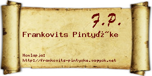 Frankovits Pintyőke névjegykártya